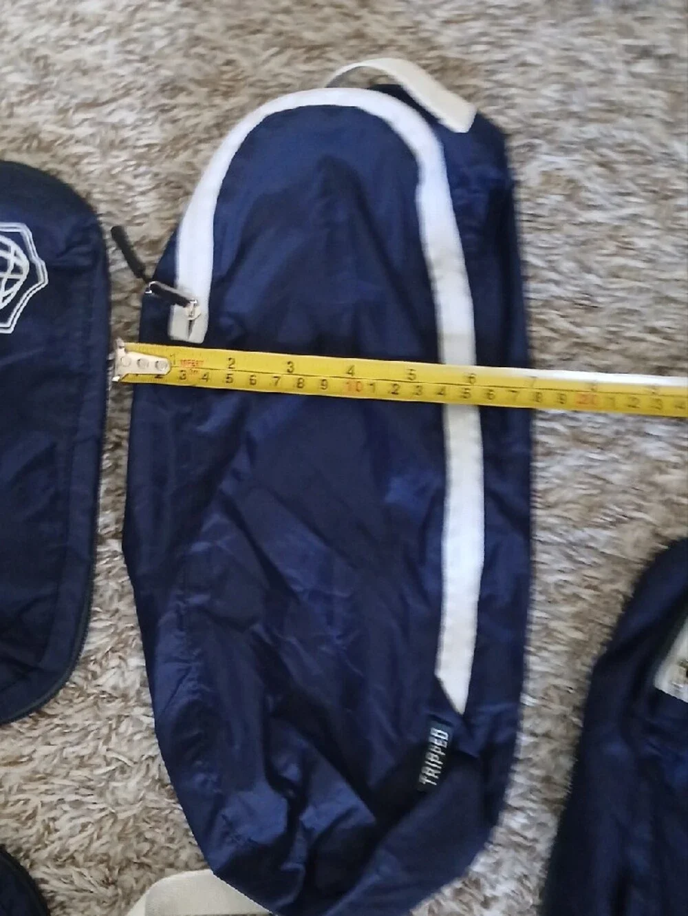 Tripped Travel CompressionPacking Cubes Set Of 5 - Navy with White Trim